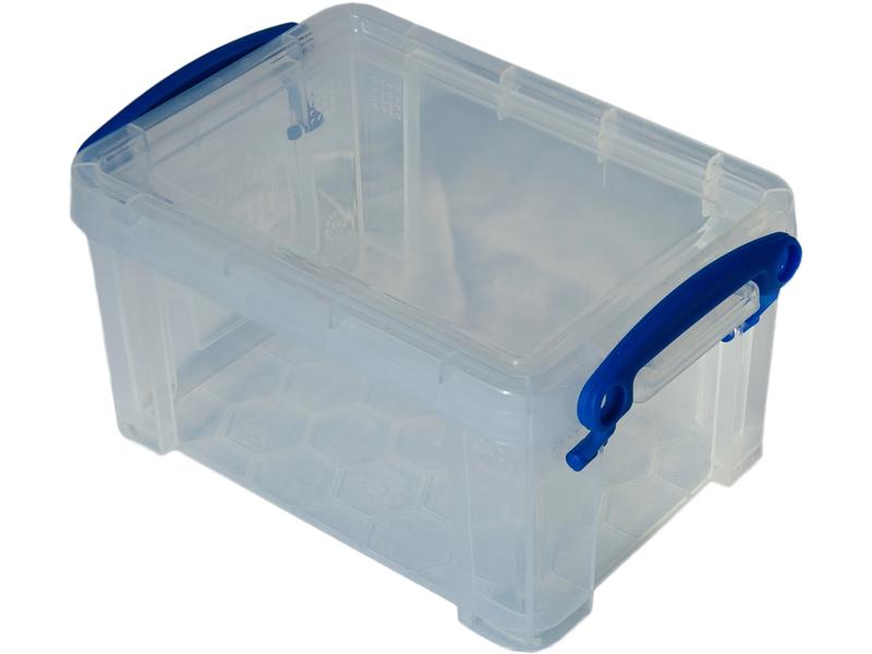 Really Useful Box Aufbewahrungsbox 1.6 Liter, Transparent Kunststoffbox mit Deckel