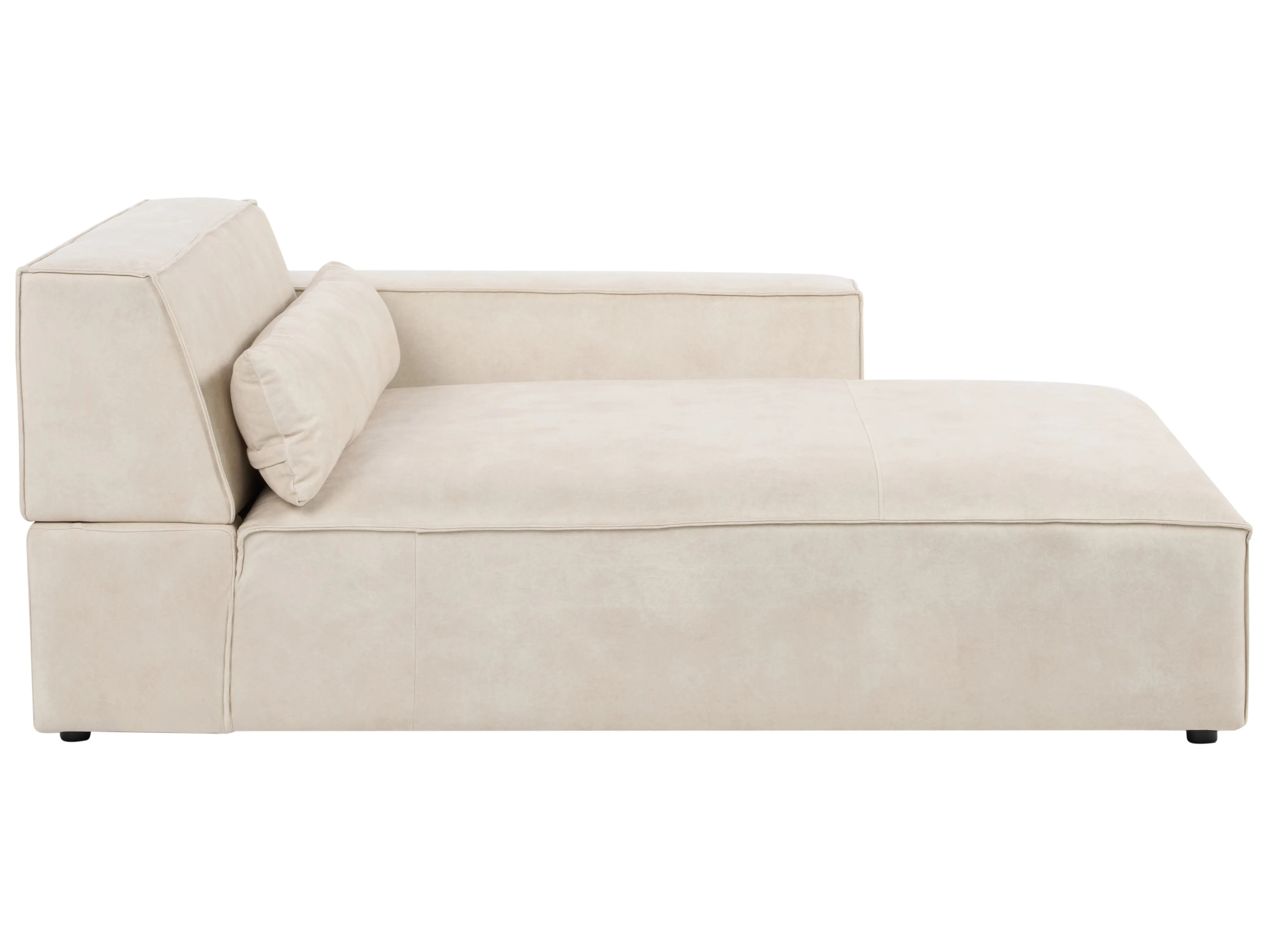 Linkszijdige chaise longue HELLNAR Fluweel Lichtbeige