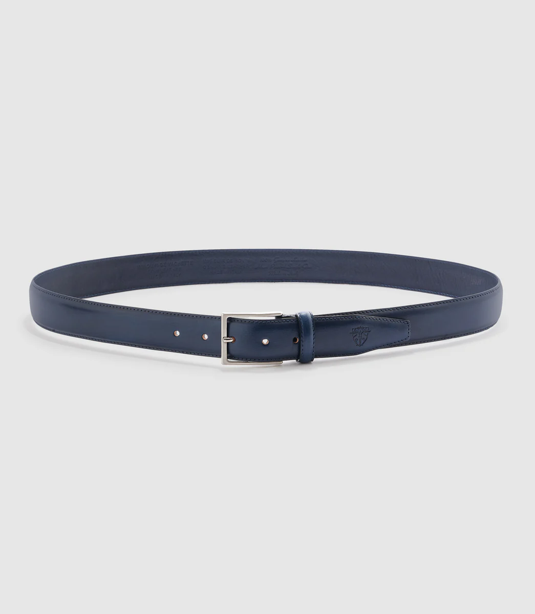 Ceinture 35cm en cuir marine 