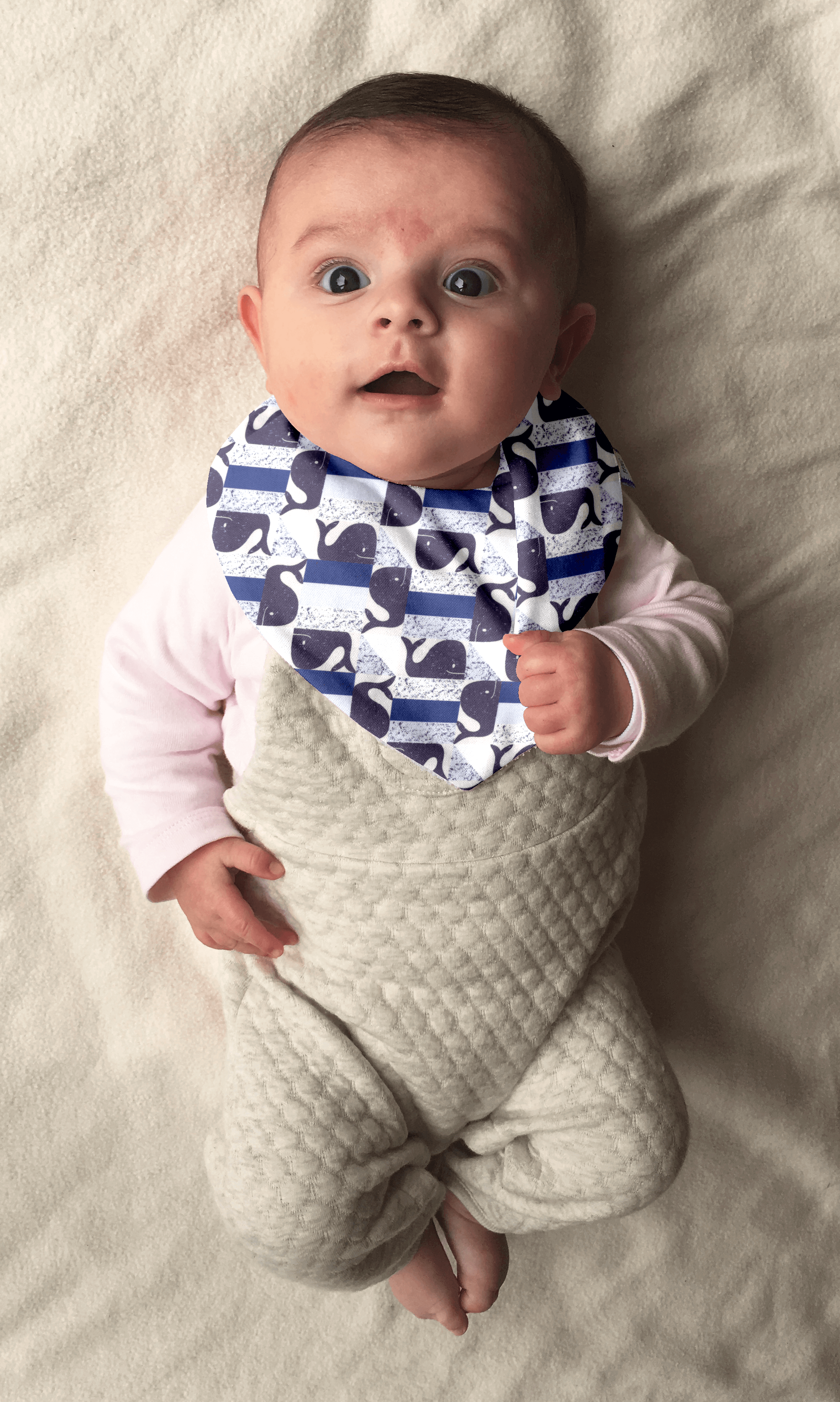Bavoir Bandana Baleino Bleu