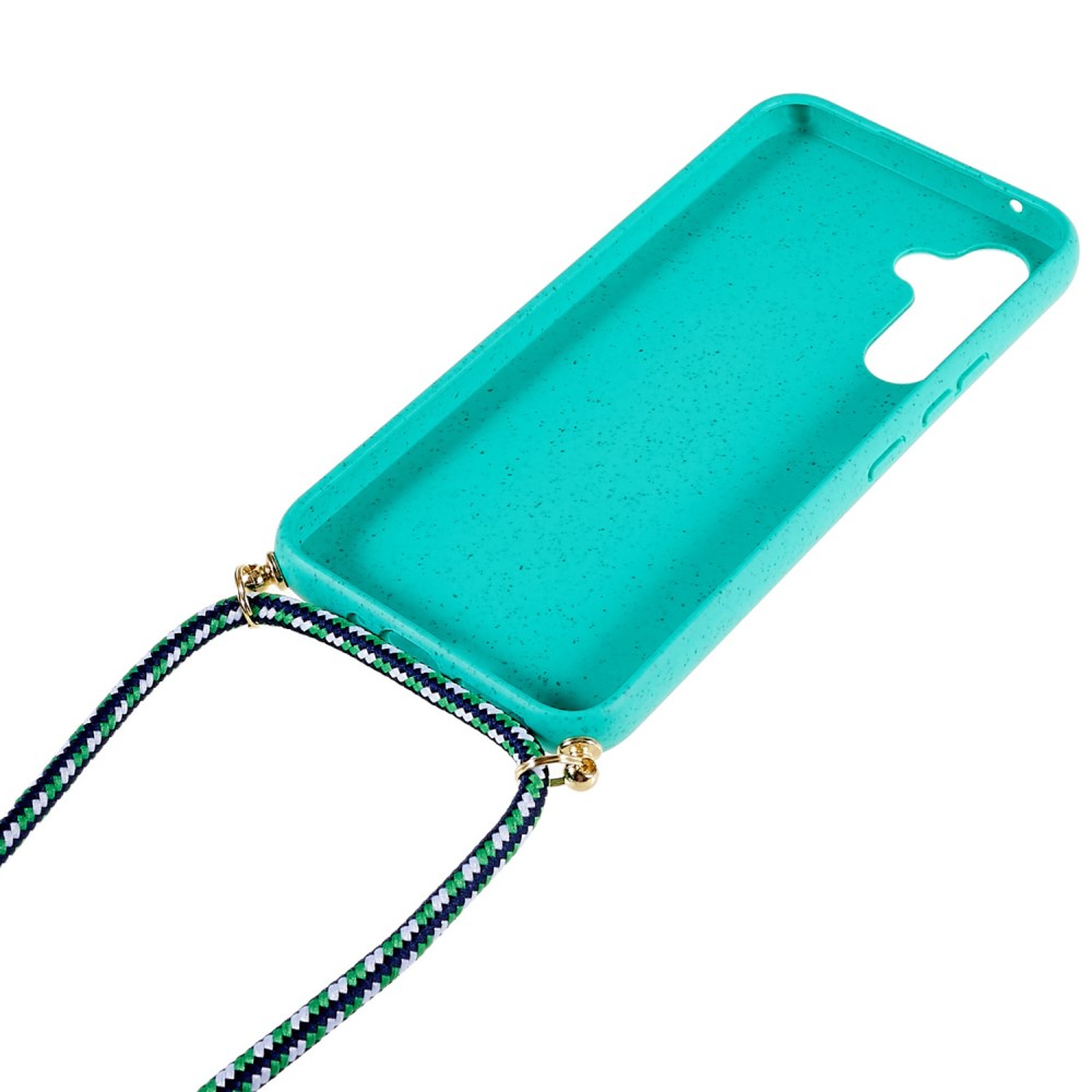 Samsung Galaxy A54 5G Necklace Bio Gummi Case Hülle Eco Friendly Nachhaltig Kompostierbar   Handykette (150cm) - Türkis