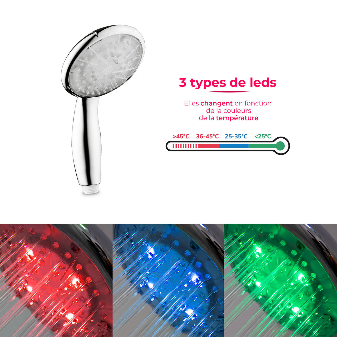 Yoghi Pommeau de douche Eco Filter chromé  - 50x26.5x45 cm