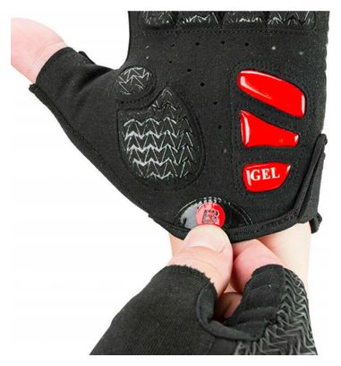 Gants de cyclisme Rockbros S169BR  avec inserts en gel - noir et rouge