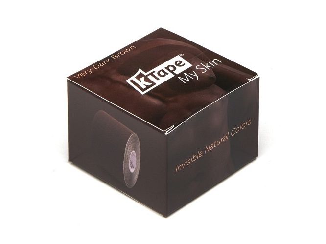 K-Tape My Skin very dark brown 5 cm x 5 m Atmungsaktives Kinesiology Tape für Muskeln und Gelenke