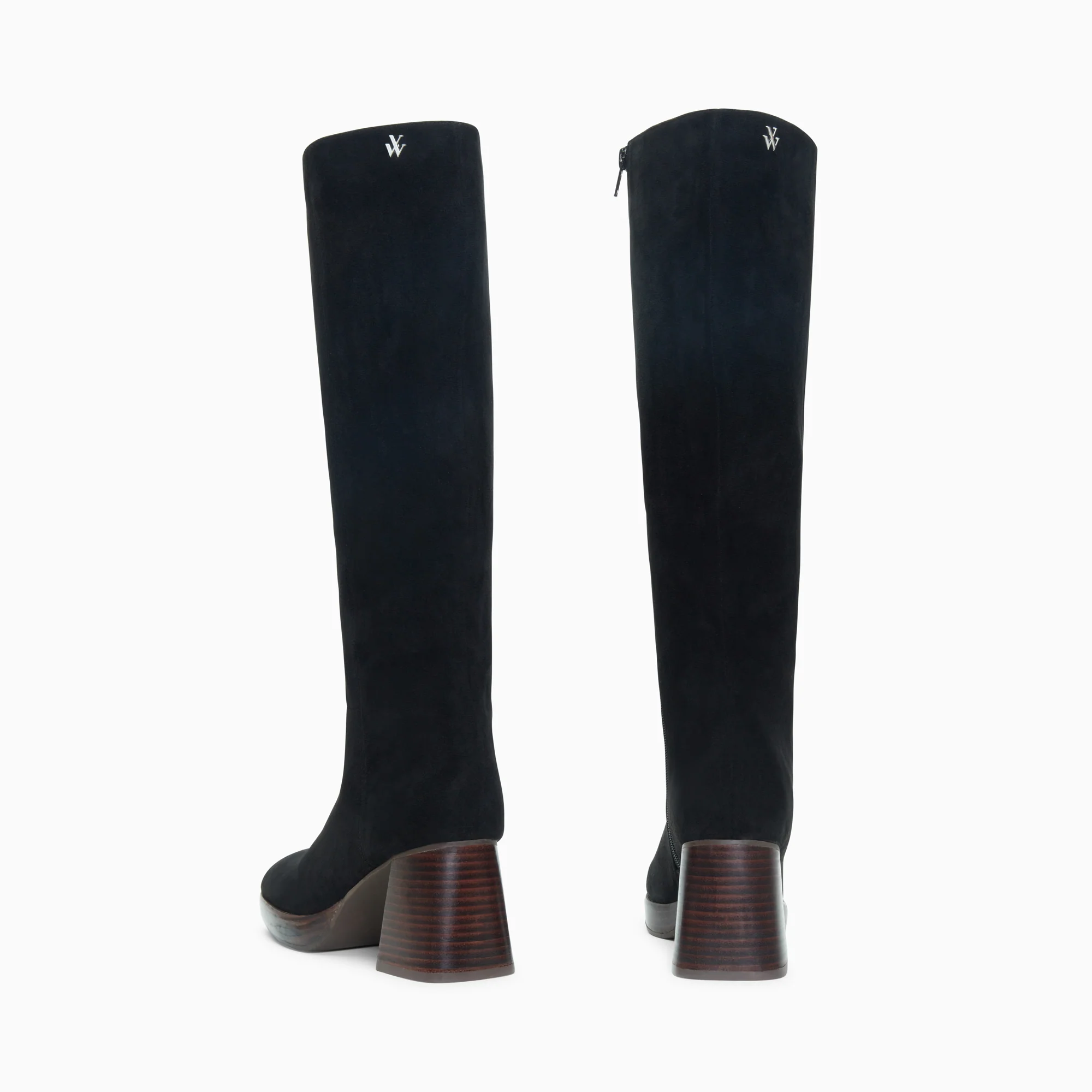 Bottes, Cuissardes-Bottes Nia noires à talon bois