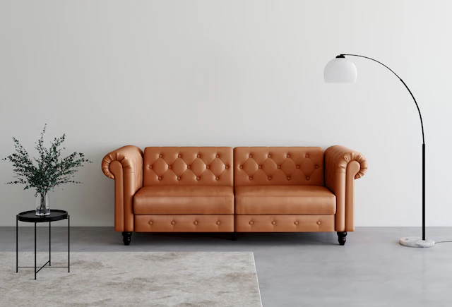 Dorel Home 3-Sitzer »Felix, Schlafsofa 236 cm, (Liegefläche 108x190cm), Rückenlehne« 3-fach verstellbar, Velours, Kunstleder, Luxus-Microfaser Vintage
