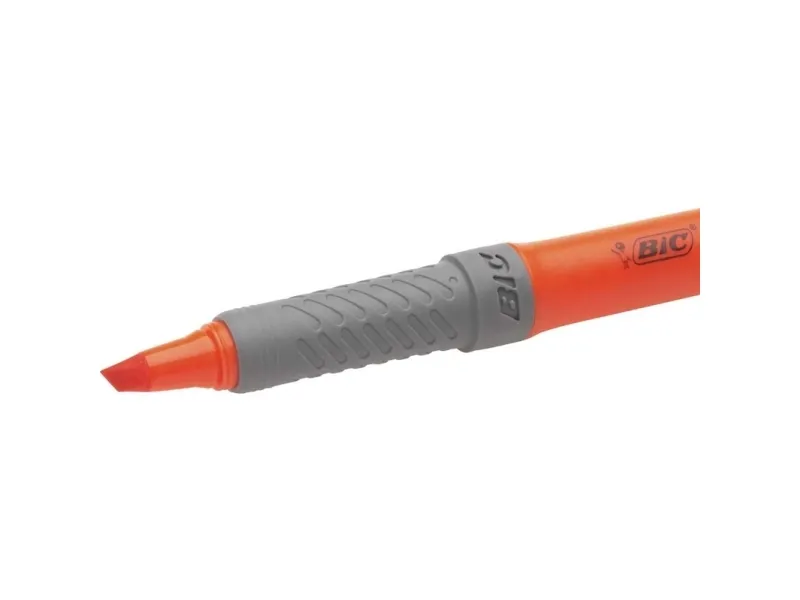 Overstregningspen BIC Highlighter Grip orange med skrå spids - (12 stk.)