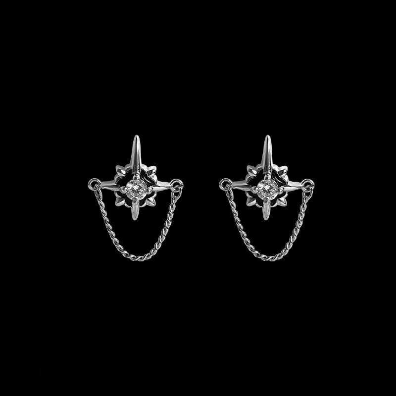 Lilafey - Oorbel met ster en strass-steentjes