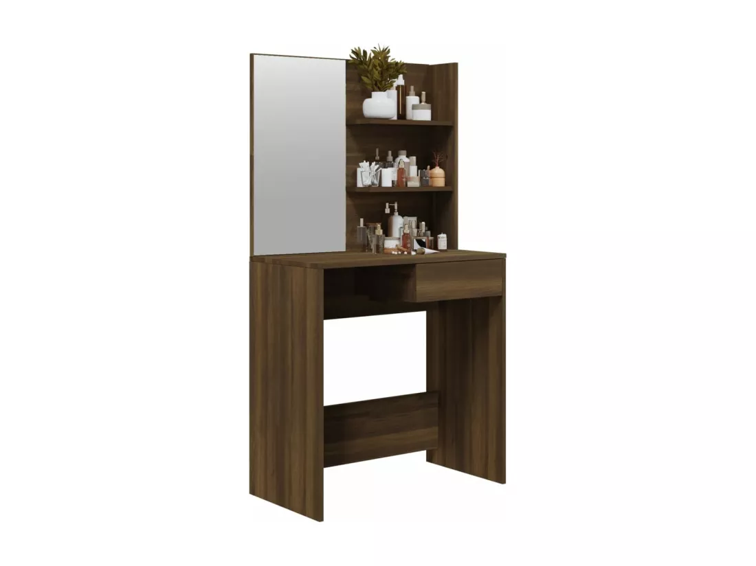 Coiffeuse avec miroir Chêne marron 74,5x40x141 cm