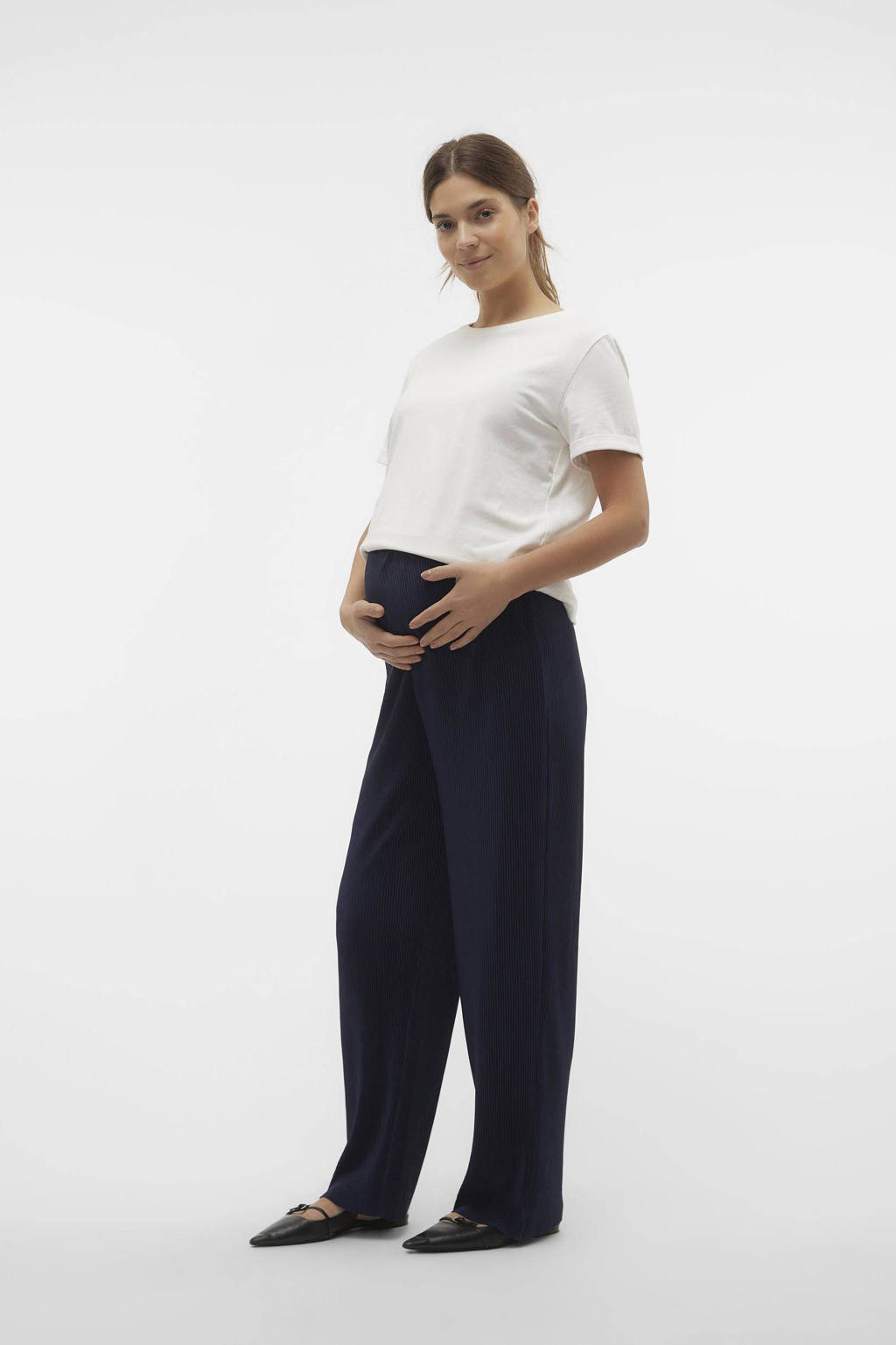 MAMALICIOUS loose fit broek marineblauw