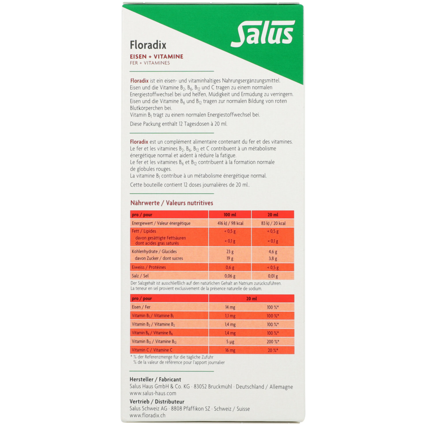 Salus Floradix Vitamine & Eisen Saft