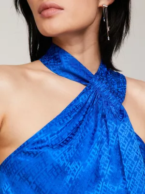 Blusa Tommy Hilfiger x Festive Jacquard Assimétrica com Monograma TH
