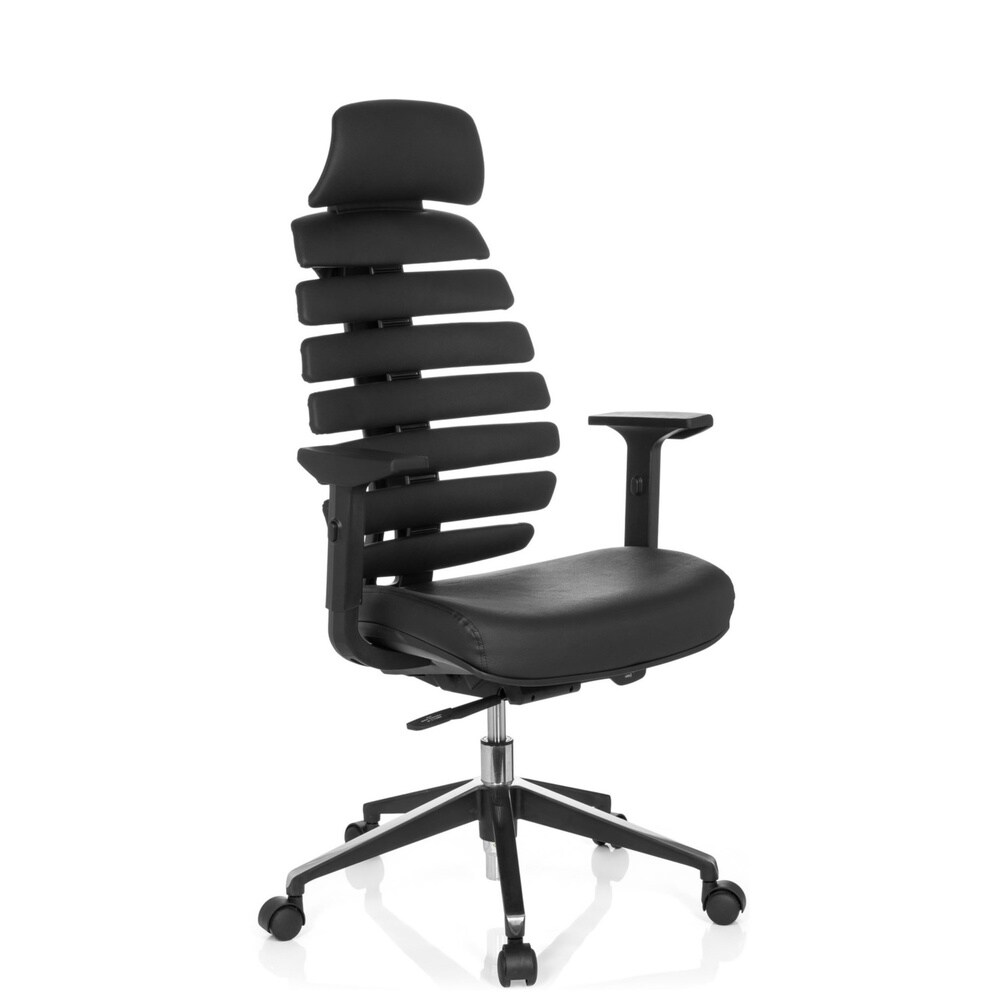 Profi Bürostuhl ERGO LINE II PRO Leder mit Armlehnen (höhenverstellbar) hjh OFFICE