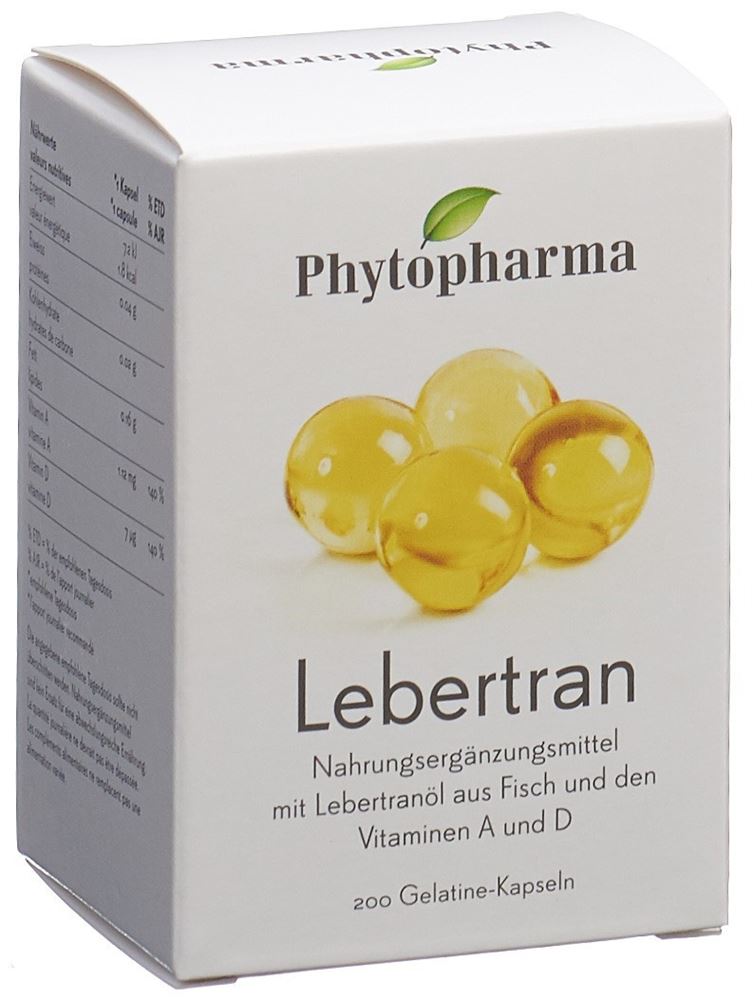 PHYTOPHARMA Lebertranöl<br>200 Stück, Dose, Kapsel
