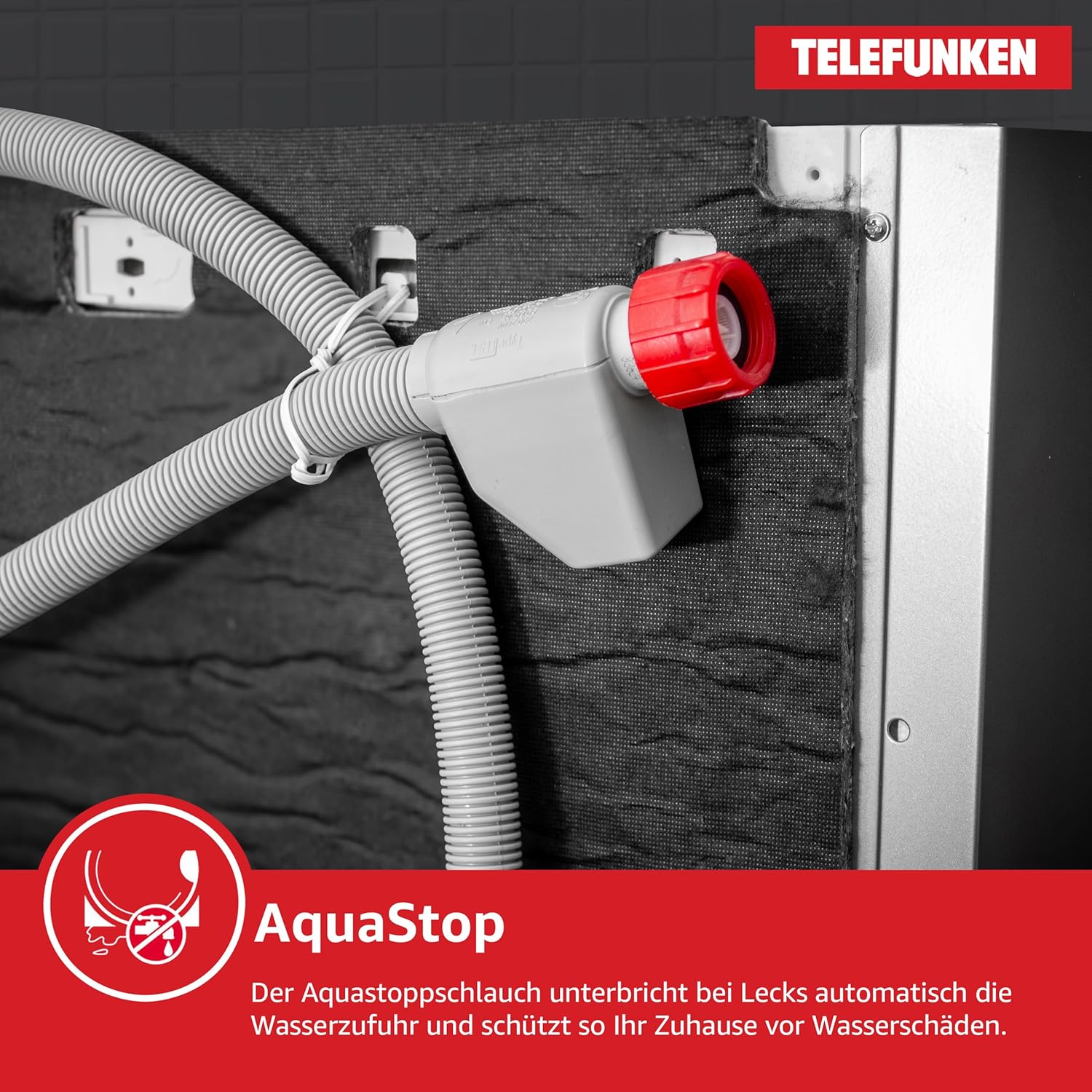 Telefunken Geschirrspüler vollintegriert | Einbauspülmaschine 60 cm | 12 Maßgedecke | 9 Programme | AquaStop - Schutz vor Wasserschäden | Auto-Door | leise 44 dB | inkl. Besteckkorb | G-EV-6014-C
