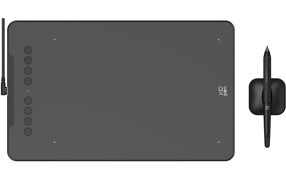 Grafiktablet Deco 01 V3Ein 254 x 152.4 mm Grafiktablett mit dynamischem 60-Grad-Neigungsbürsten-Effekt und höchster Bewegungsfreiheit