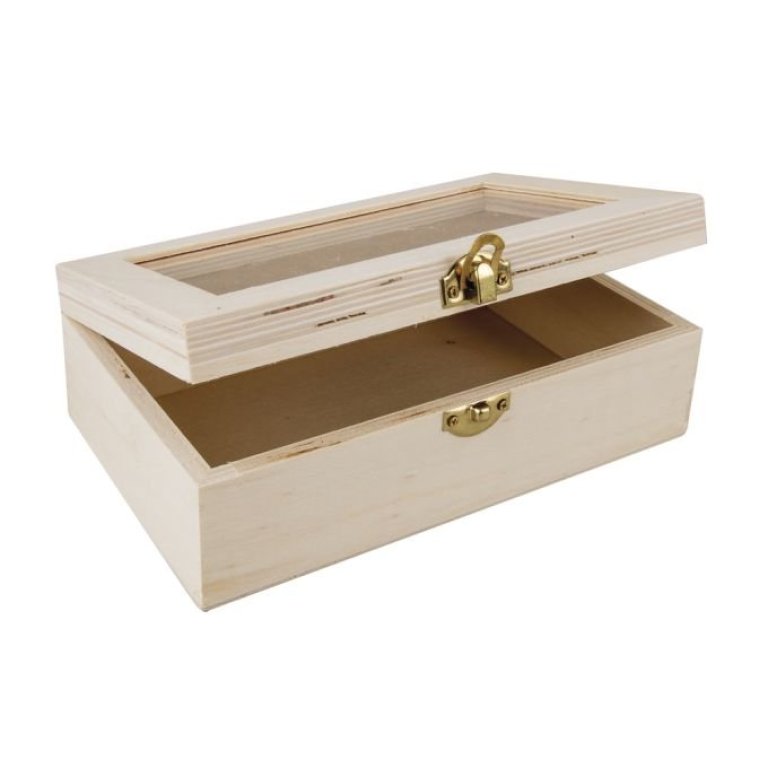 Holzkiste mit Rahmen-Klappdeckel