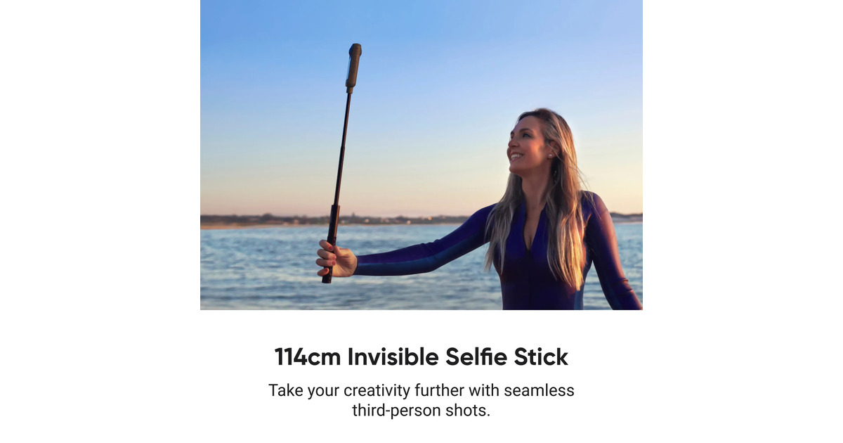 Insta360114cm Invisible Selfie Stick  (Zwart)