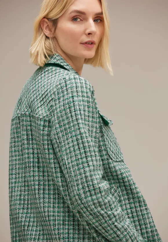 Bouclé Overshirt - lagoon green