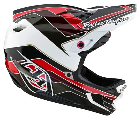 Casque Intégral Troy Lee Designs D4 Polyacrylite Gris/Rouge