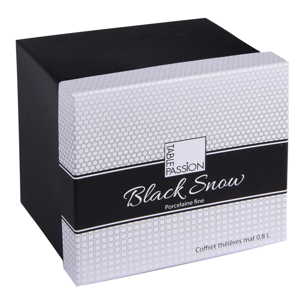 Coffret théière Snow black mat 0,8 l Table passion