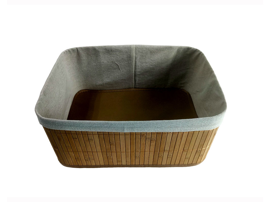 CESTO EM BAMBU ACTUEL BEGE / NATURAL 35X25X16CM