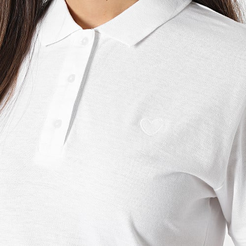 Robe Polo Manches Courtes Femme Blanc