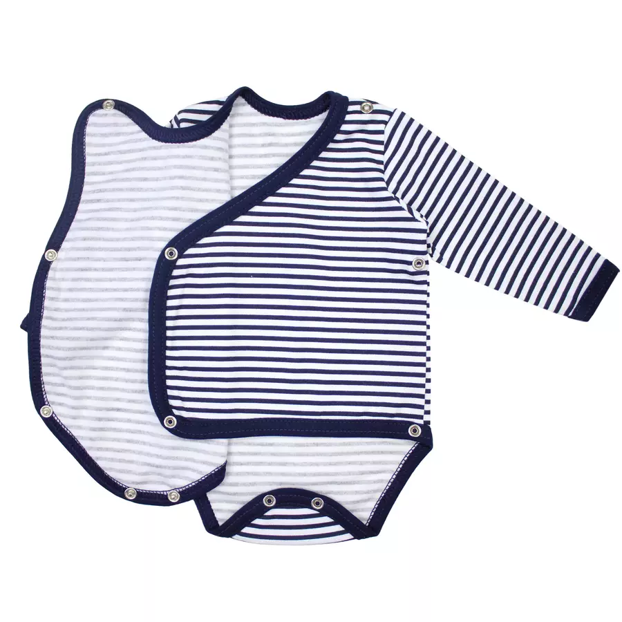 TupTam Baby Langarm Wickelbody 5er Pack grauweiß