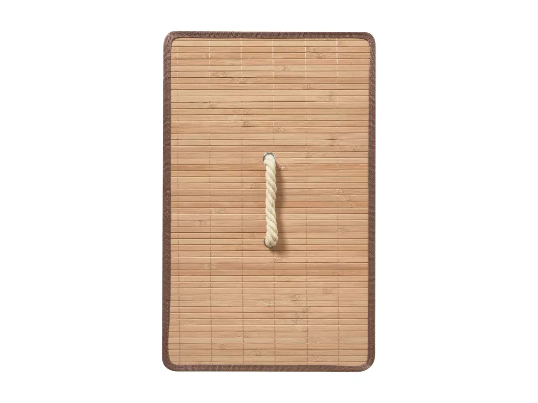 Panier en métal avec couvercle en bambou blanc MIRISSA