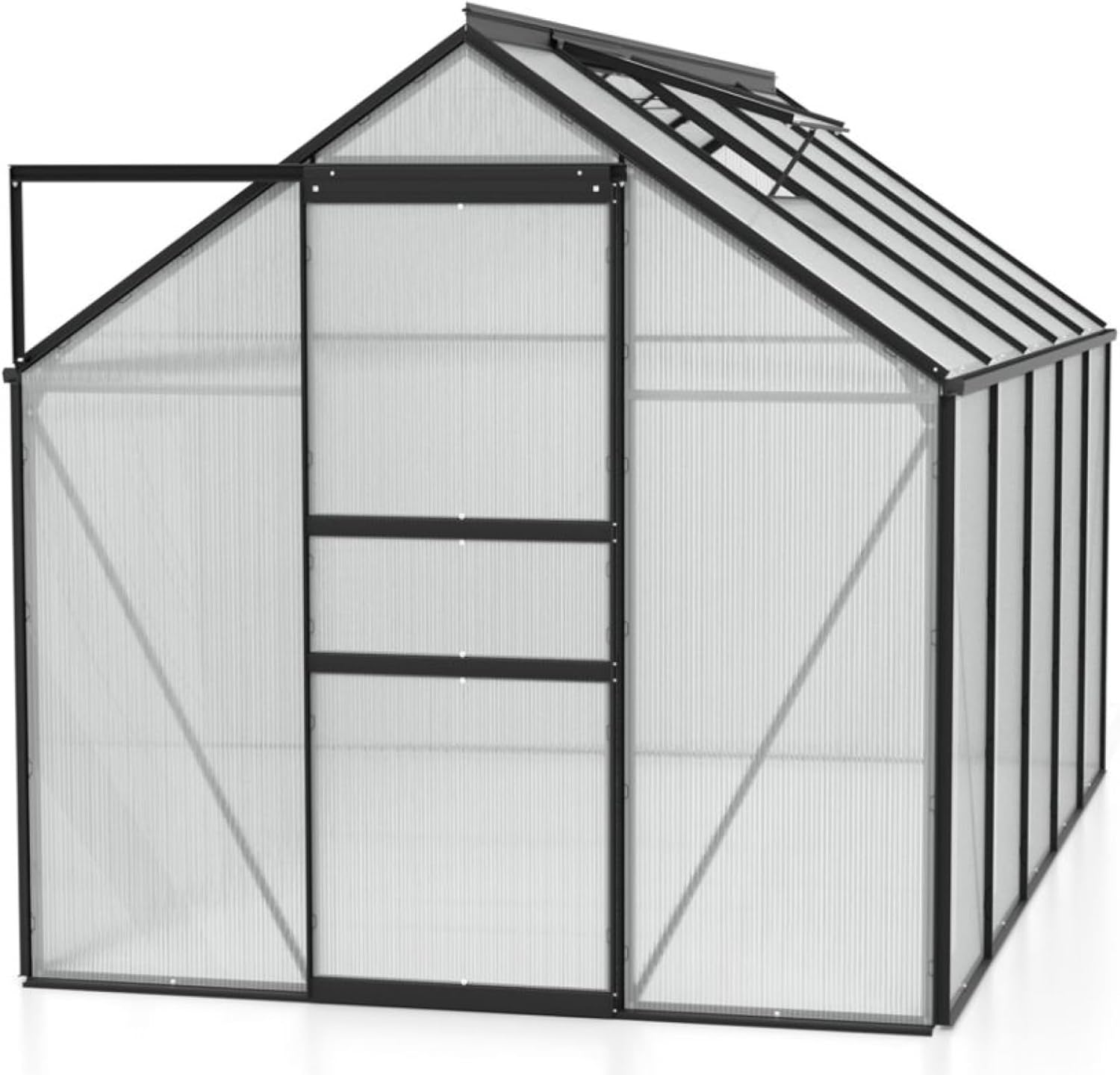 Vitavia Gewächshaus Venus 6200', schwarz, 6,2 m², 4 mm HKP | Wetterfestes & stabiles Treibhaus | Perfekt für Gemüse & Pflanzen | Robust & langlebig