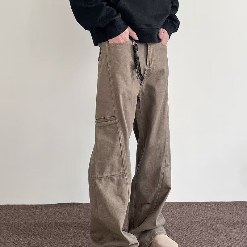 Real Boy - Mid Rise Washed Wide Leg Cargo Jeans