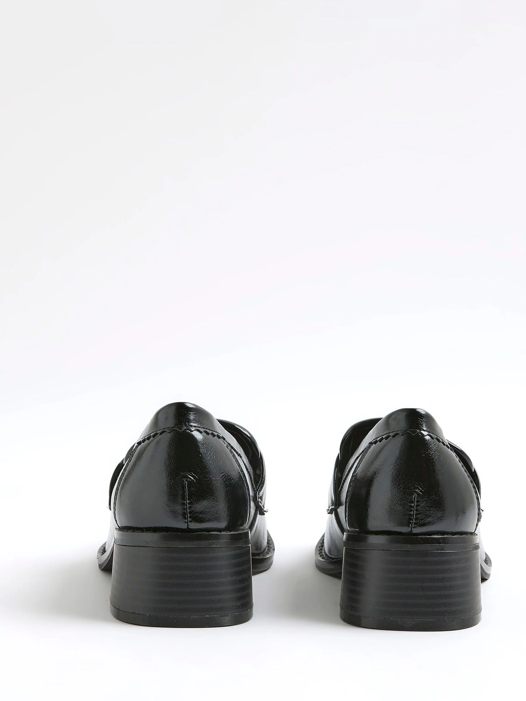 River Island Gold Trim Heeled Loafers