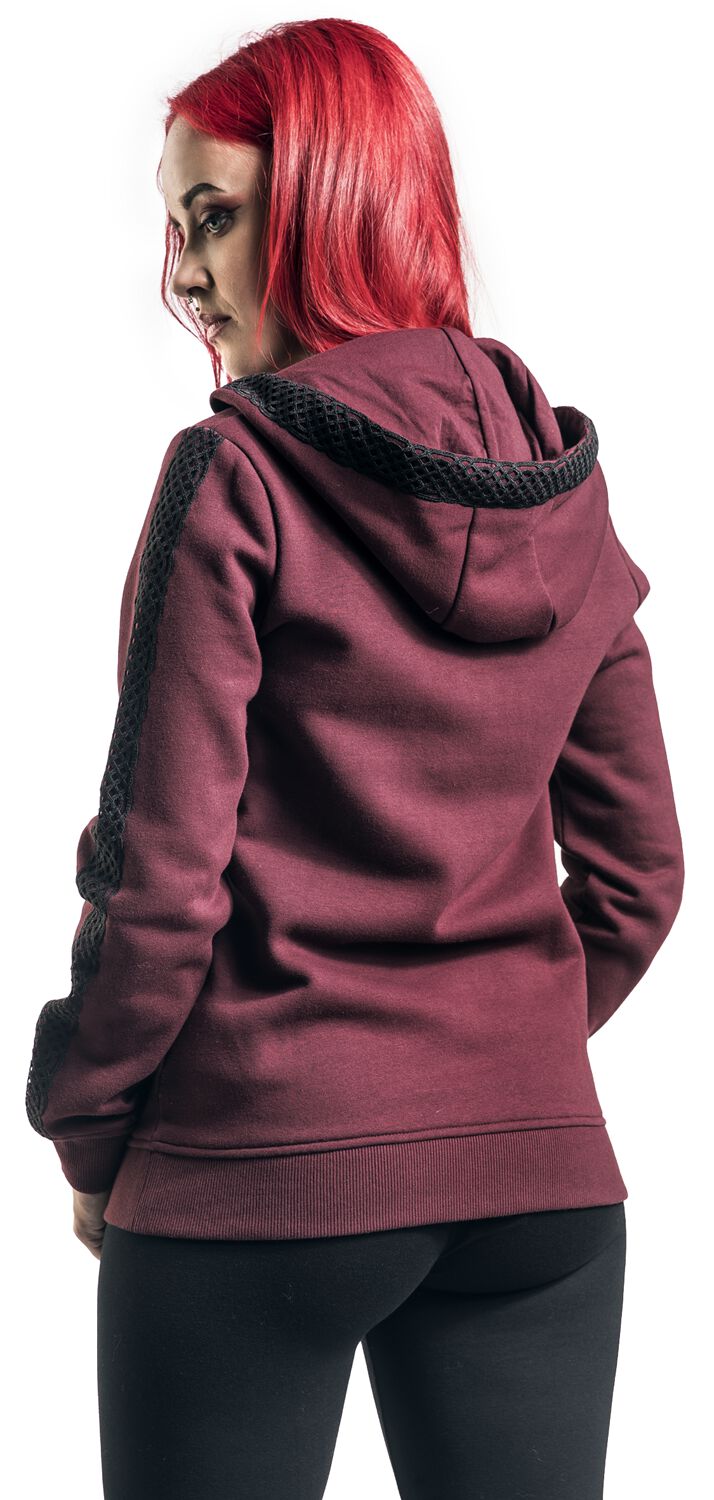 Sweat à Capuche Zippé avec bords en dentelle | Black Premium by EMP Sweat-shirt zippé à capuche