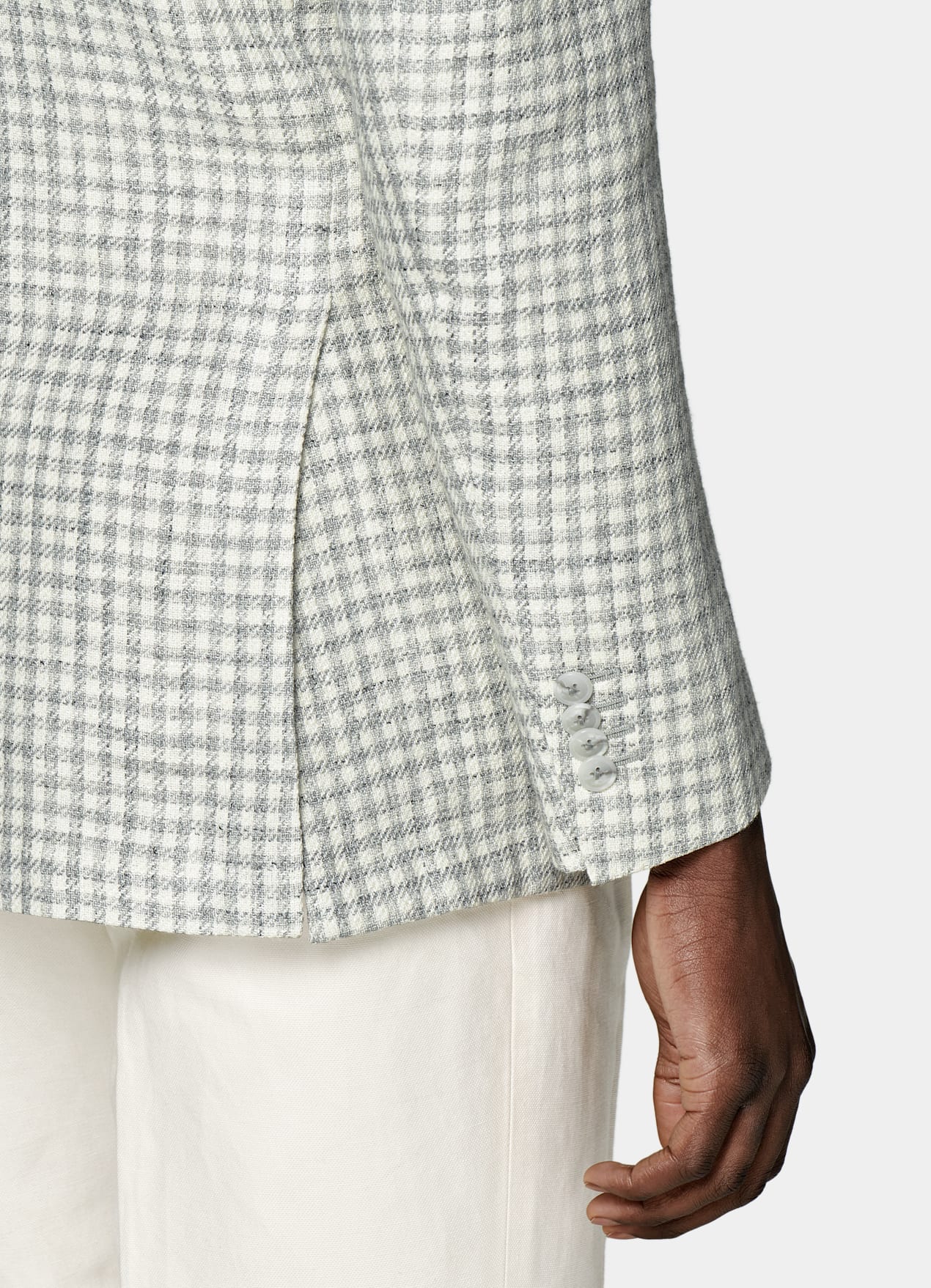 Blazer Havana coupe Tailored gris clair à carreaux