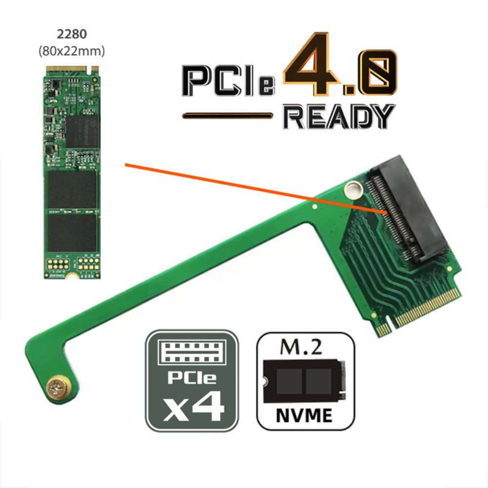 (22x30mm) Asus ROG Ally M.2 NVMe Adapter Stecker 90 Grad-Winkel PCI-E 4.0 für SSD