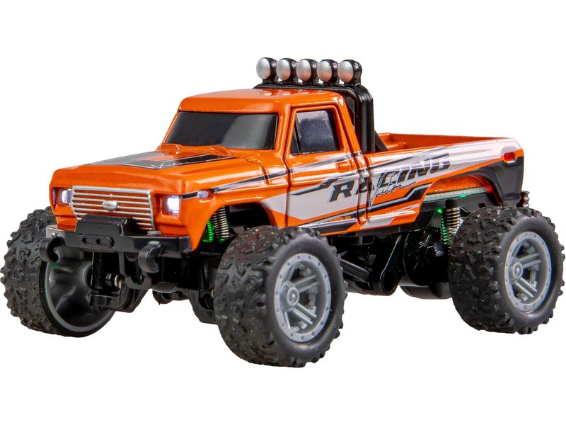 Amewi Monster Truck Die Cast 1:64 RTR, Orange Ferngesteuerte Monster Truck im Massstab 1:64