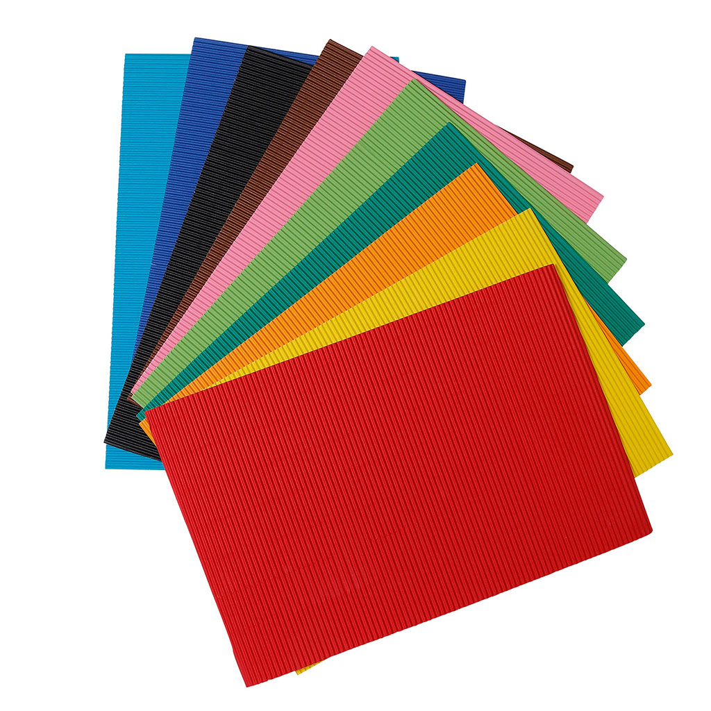 Assortiment de 10 feuilles carton ondulé 20x30cm