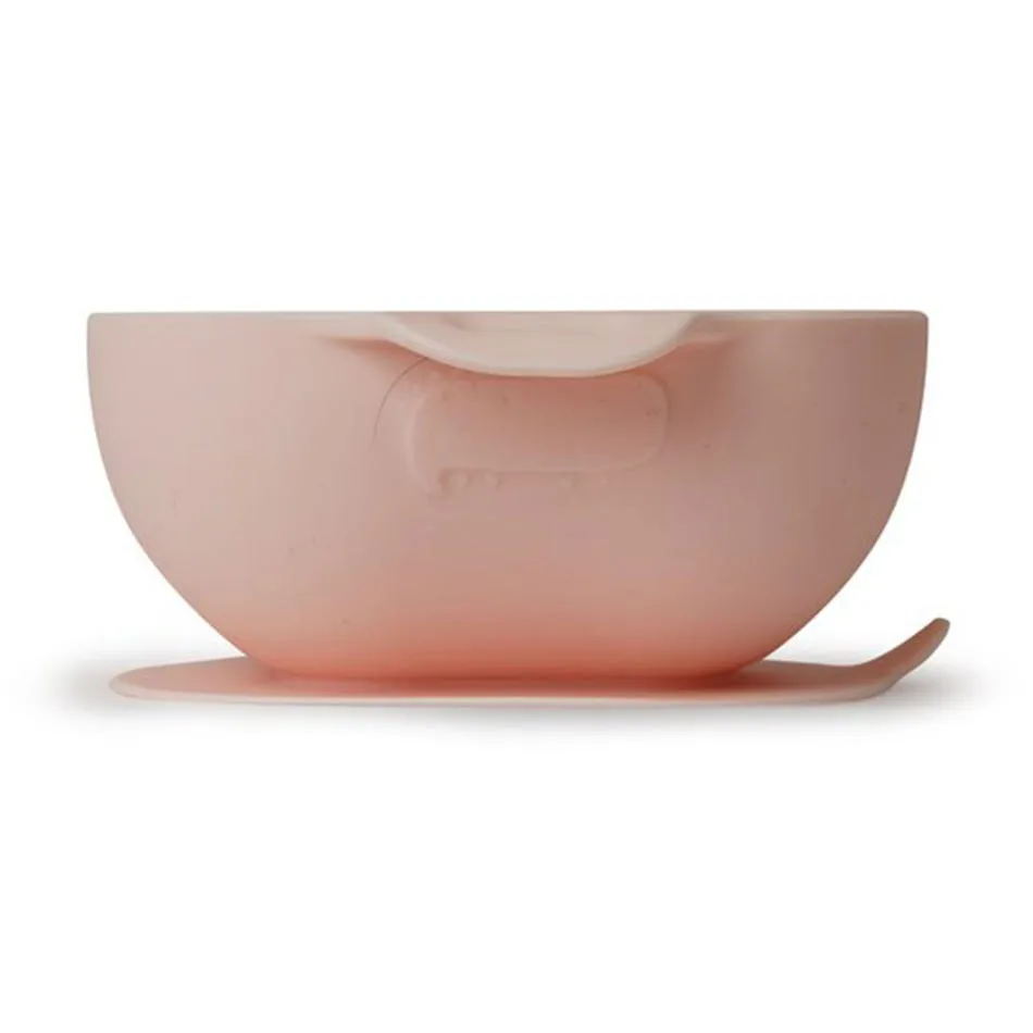 Loulou Lollipop Bol + Cuillère en silicone - Rose