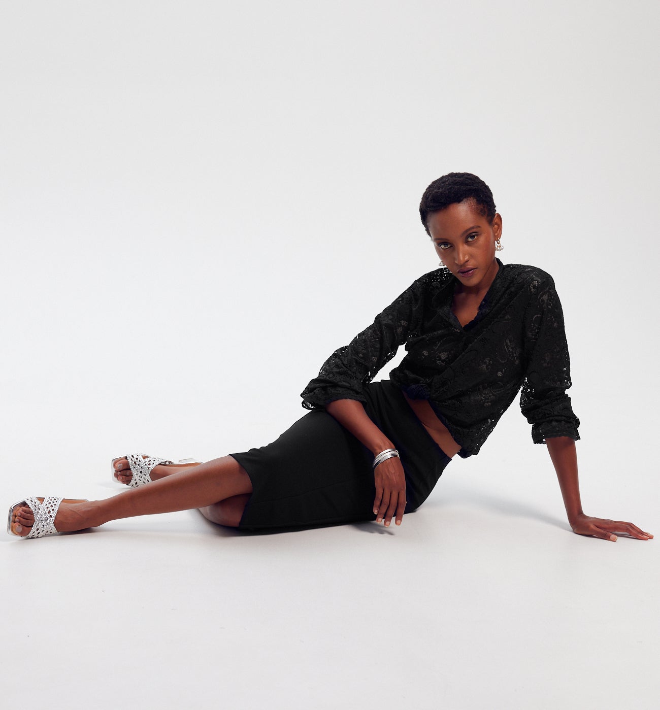 Jupe crayon en jersey Milano - Noir
