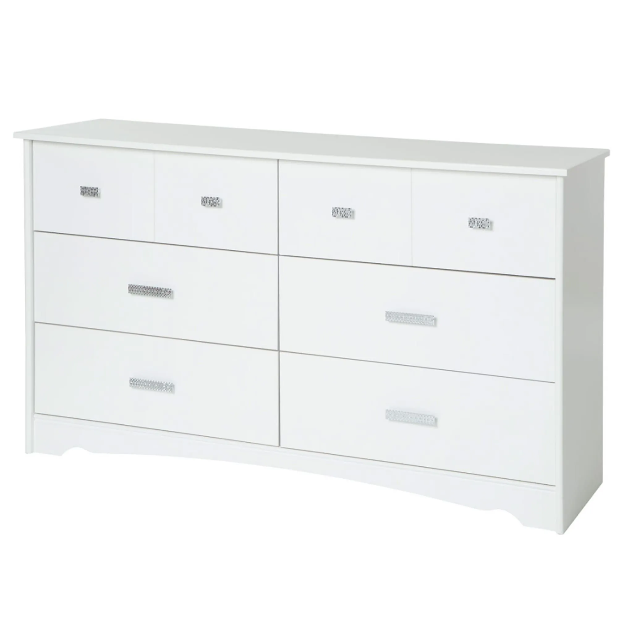 South Shore Bureau Double 6 Tiroirs Tiara - Blanc Solide