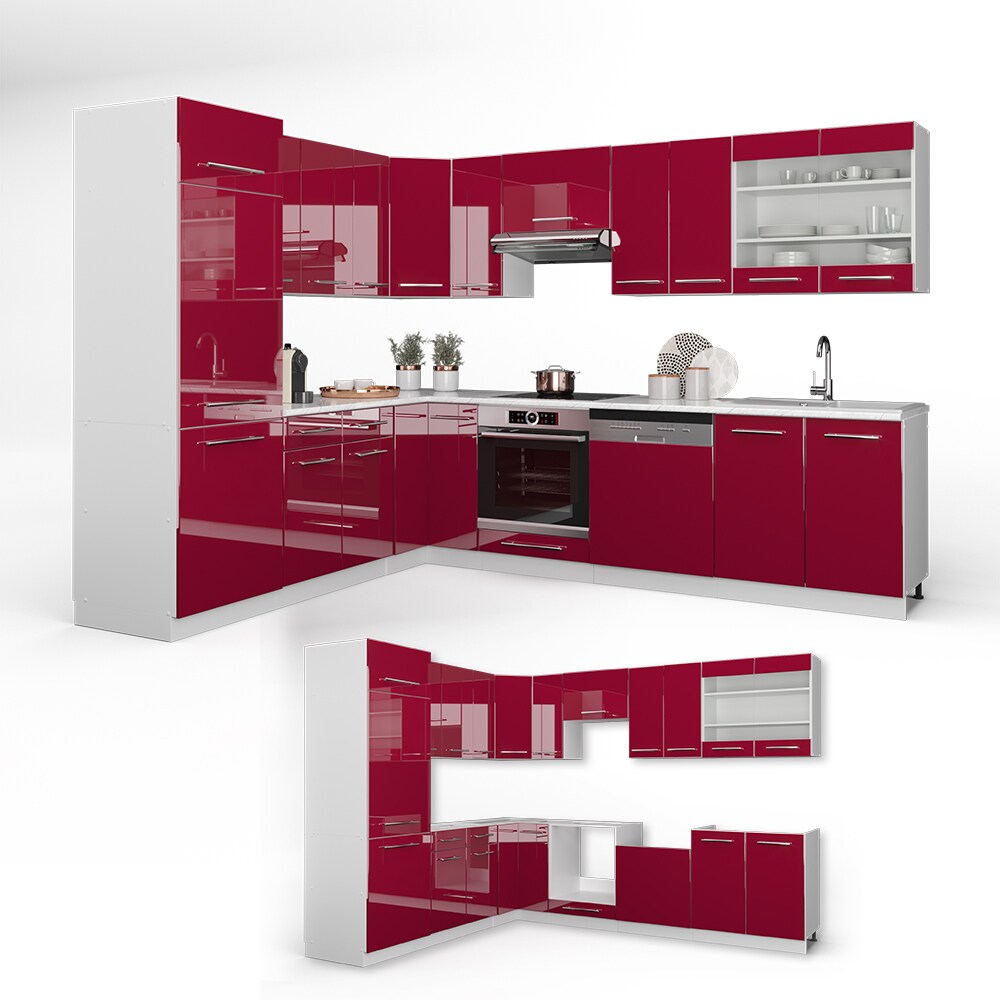 Vicco Eckküche Küchenzeile Küchenblock 230x290cm Fame-Line Winkelküche Hochglanz