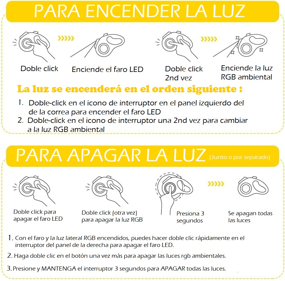 Guia extensível para cães FIDA com LED
