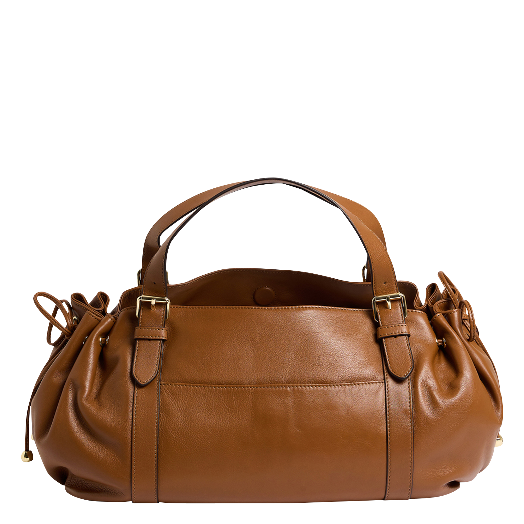 ST GERMAIN - Sac porté main en cuir grainé | Marron