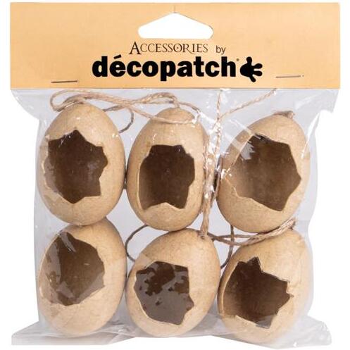 Pack 6 oeufs cassés à suspendre - Kraft