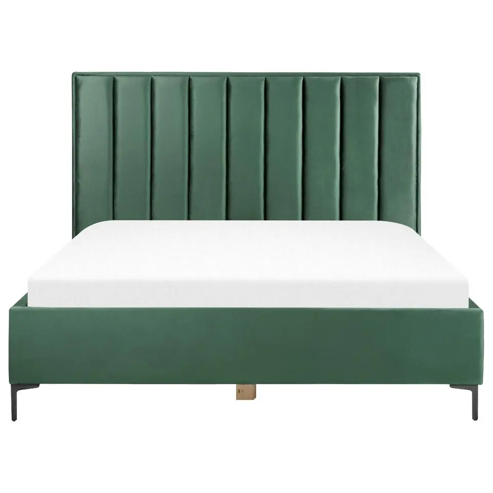 SEZANNE - Bed met opbergruimte - Donkergroen - 180 x 200 cm - Fluweel