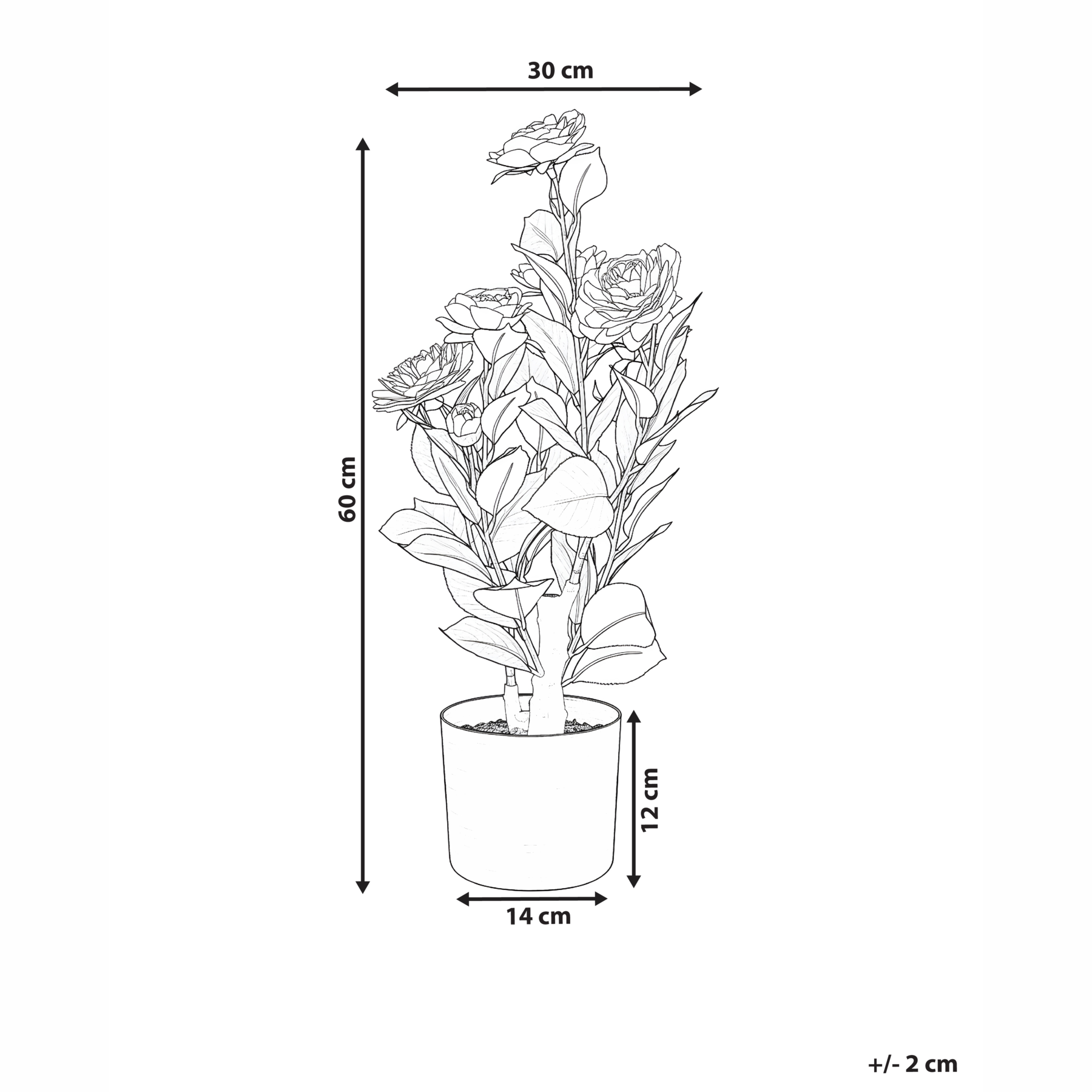 Beliani - CAMELLIA - Kunstplant - Groen - 60 cm - Kunststof