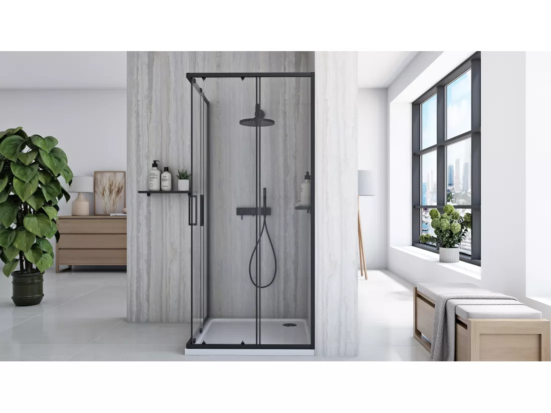 Cabine De Douche Rea City 80X80 Black