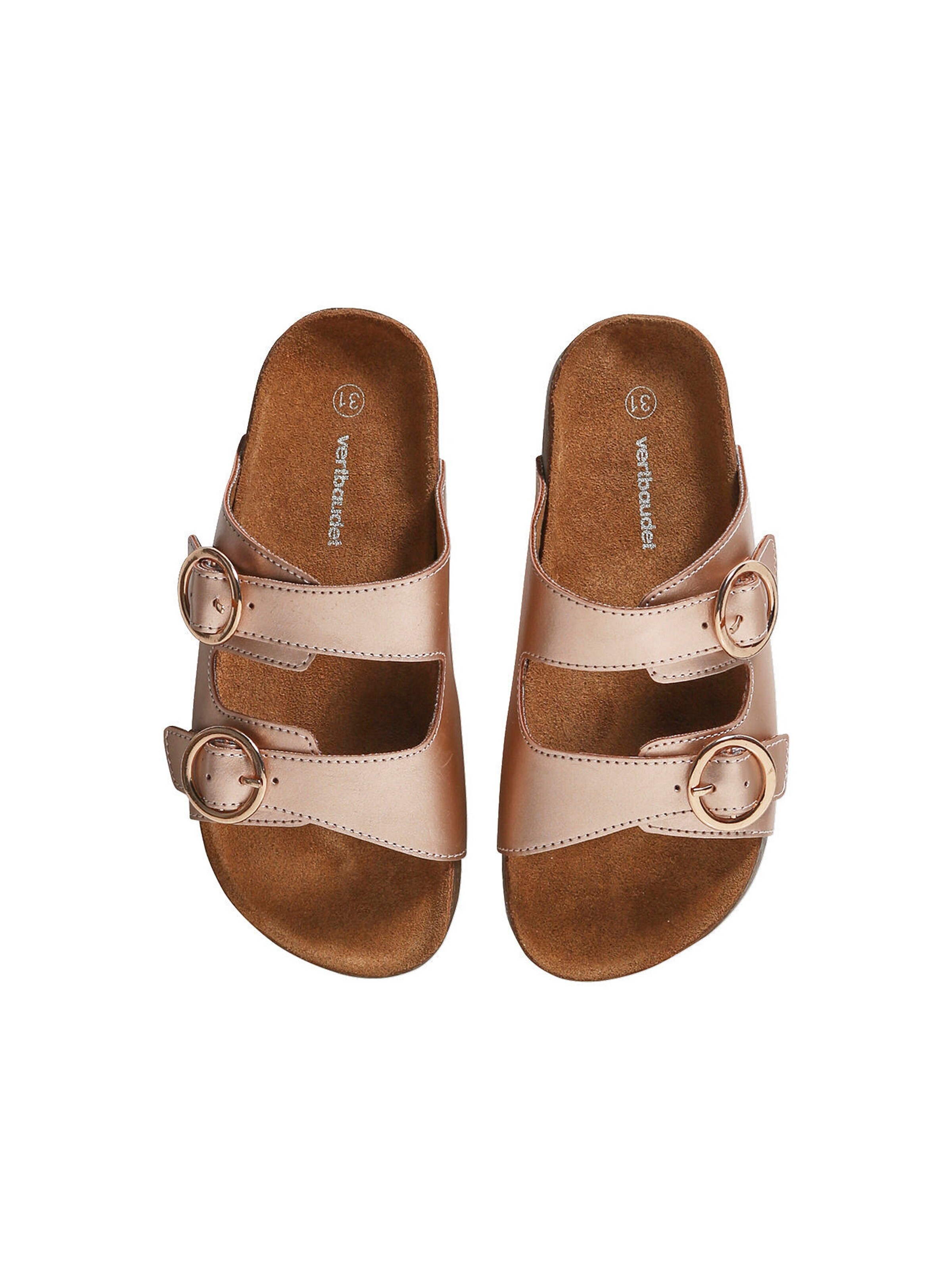 Vertbaudet Kinder Sandalen mit 2 verstellbaren Riemen gold