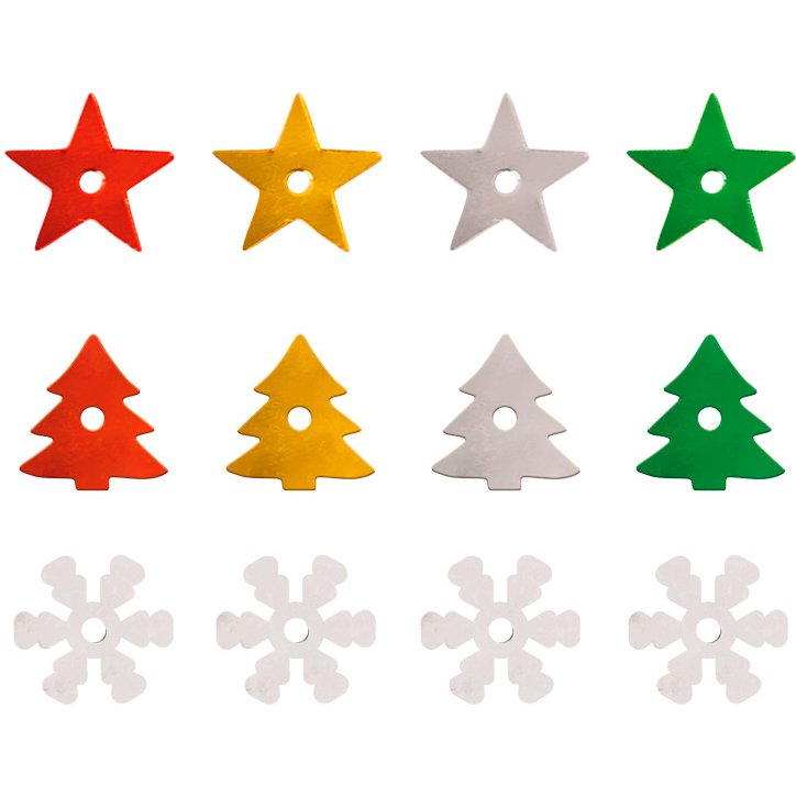 Sequins sodertex noel - 190 g - 7 mm - 5 coloris assortis