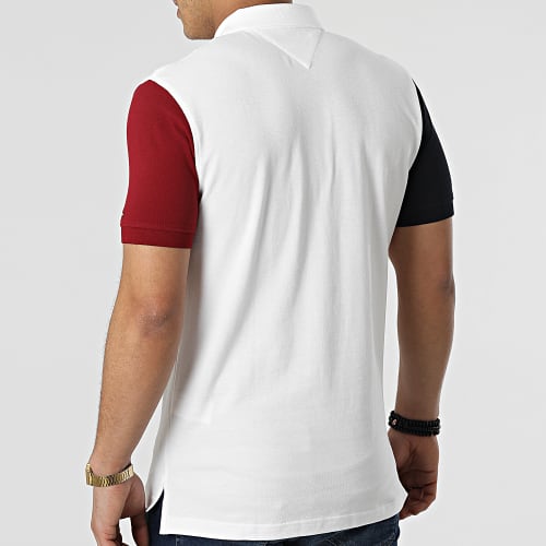Polo Manches Courtes Branded Colorblock 2090 Blanc Bordeaux Bleu Marine